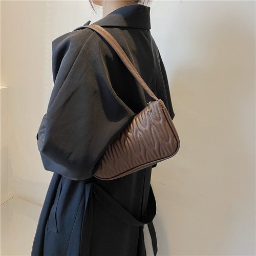  Winter New Casual Shoulder Bag Women's Bag Retro Shoulder Crossbody Bag Casual Commute Baguette Bag