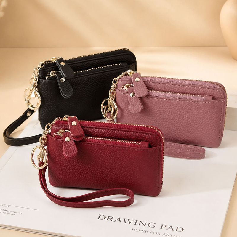 Cross-Border New Model Genuine Leather Women's Wallet, High-End Compact Zipper Wallet, Enhances Appearance, Double-Layer Coin Purse Cross-Border New Model Genuine Leather Women's Wallet, High-End Compact Zipper Wallet, Enhances Appearance, Double-Layer Coin Purse