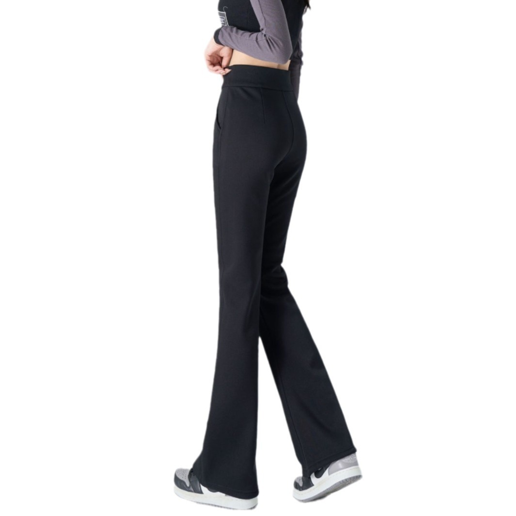 [브로케이드 코튼 슈퍼 모델 바지] 봄 새로운 여성 기모 두꺼운 브로케이드 코튼 스트레치 캐주얼 마이크로 플레어 바지