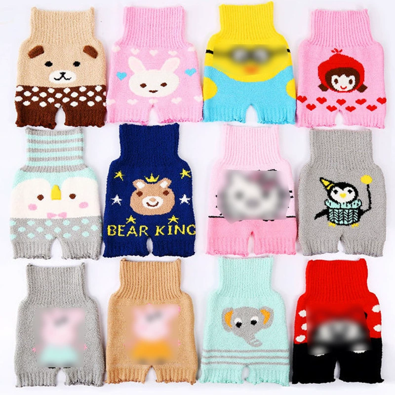 Детские брюки для защиты живота Двухслойный утолщенный коралловый флис Детский живот защиты Dimashu Half-side флис высокой талией живот для осени и зимы