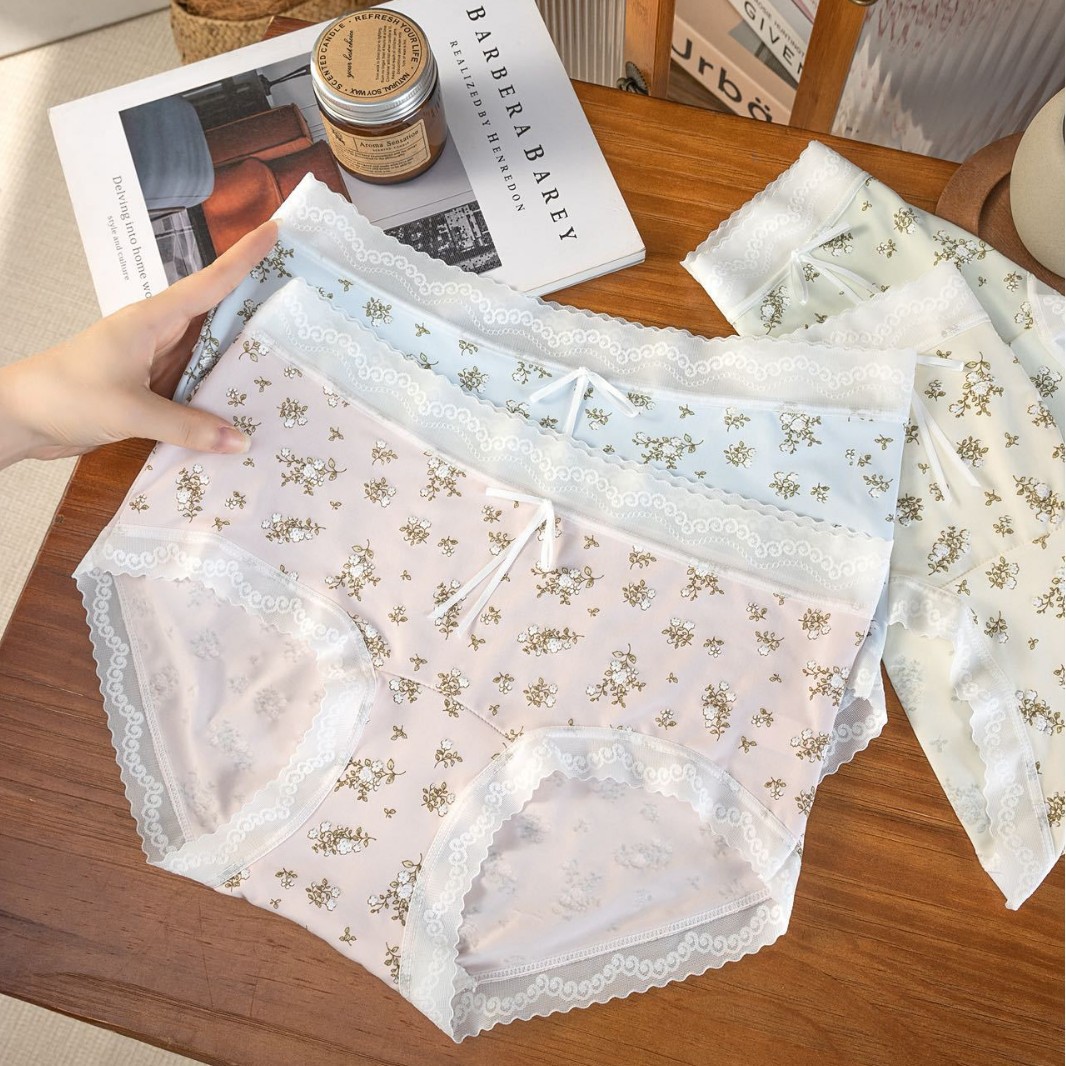 Filamento de hielo flor triturada atmósfera retro pantalones de cintura alta suave piel 10A antibacteriana alargar la entrepierna pantalones de niñas