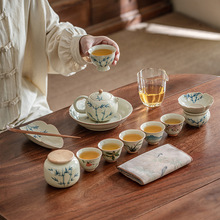 冰台手绘西施壶釉下彩新中式茶壶茶杯干泡盘功夫茶具套装礼盒国风