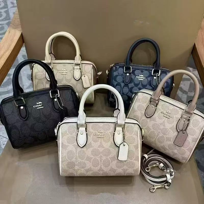 Koujia Rowan18 Classic Monogram Boston Bag Classic Pillow Bag Mini Women's Bag Versatile Shoulder Crossbody Bag