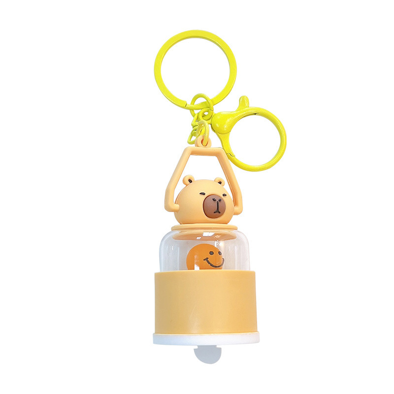 クリエイティブかわいいカピバラナイトライトキーホルダー漫画カピバラバッグペンダントカップルギフト卸売|undefined