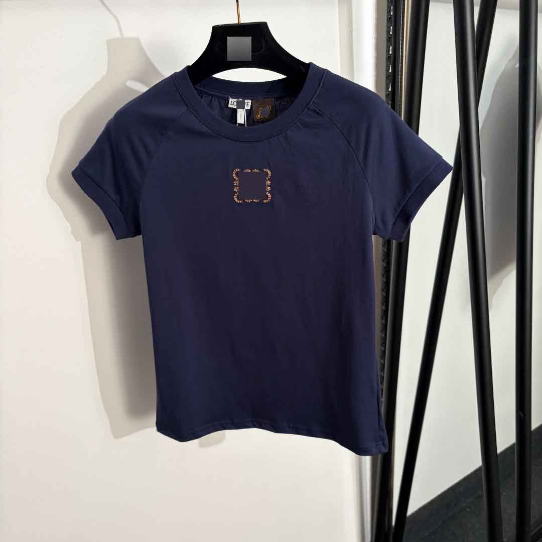 Shenzhen Nanyou High-End Cross-Border Foreign Trade Trendy Versatile New Style Slim-Fit Short-Sleeve Pure Cotton T-Shirt with Ogo Embroidery on the Chest