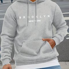 クロスボーダー貿易、最低注文数1枚、ブルックリン・ニューヨークの文字プリント入りメンズフーディースウェットシャツ、写真通りのデザインで注文受付中
