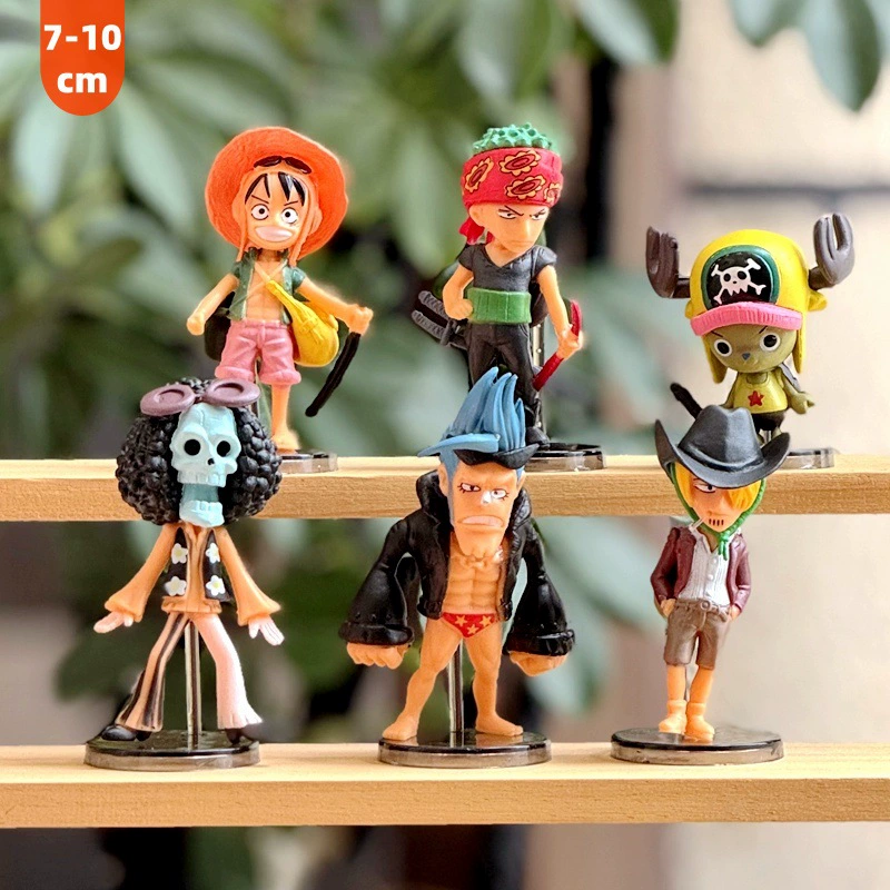 Фигура (One Piece) набор путешествий Q-Version — 6 миниатюр PVC, 7–10 см, в пакетах