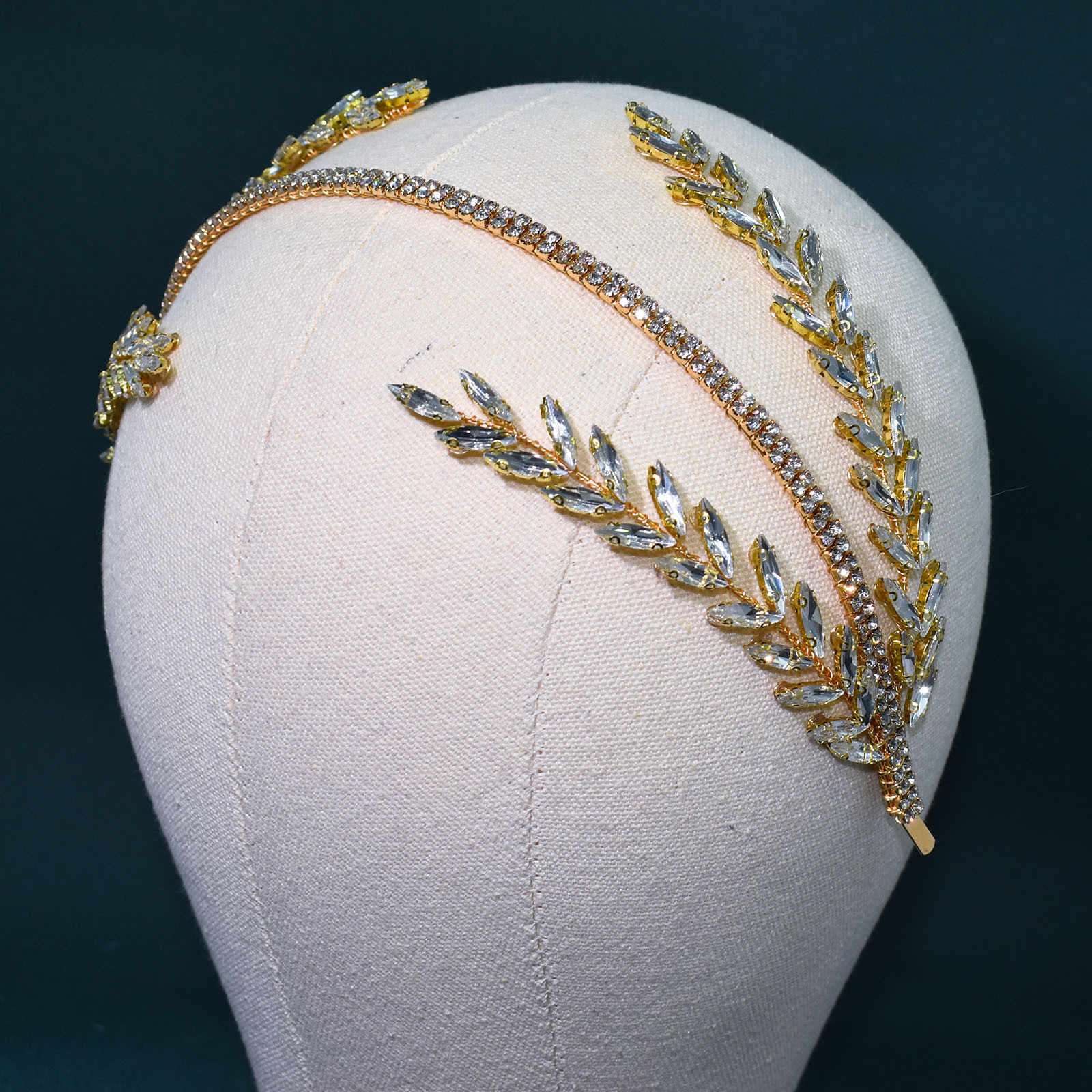 450g Weight Hair Band, Party Headpieces Hair Accessories Type 1 Piece Quantity Holiday, Wedding Occasion Rhinestone Material Leaf Pattern Women's Gender Handmade Design Original Design Style Women's Original Design Leaf Rhinestone Handmade Hair Band Party Headpieces 14