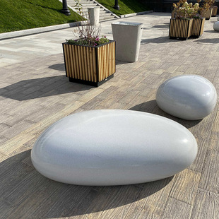Fiberglass Pebble Leisure Stool Oval Seat Shopping Mall Waiting Stool Creative Commercial Street Outdoor Leisure Chair