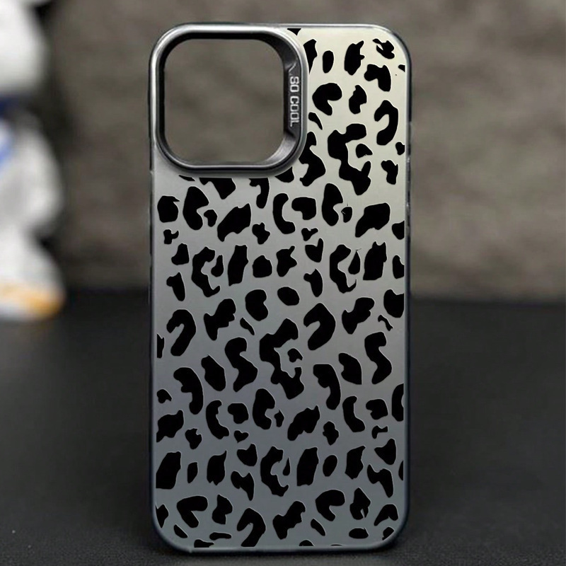 Fashionable Black Leopard Print Suitable for Apple 14 Mobile Phone Case Iphone15 European and American 13Pro Trendy 11/12 Hard Shell Xsxr