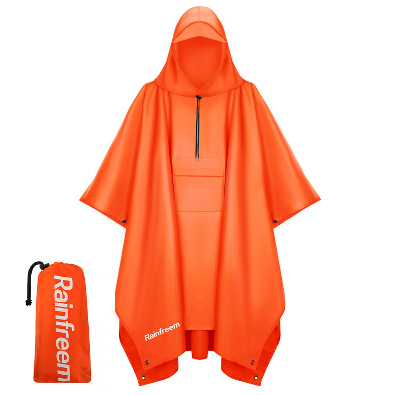 Raincoat Cloak Outdoor Multi-Functional Hiking Enlarged Poncho Three-In-One Adult Raincoat Pu Coating Cross-Border