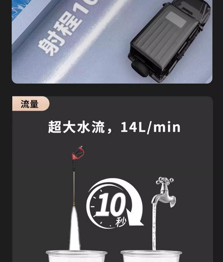 Customized cross-border Black Cat high-pressure car washer 220V commercial high-power trolley-type cleaning machine for yard cleaning