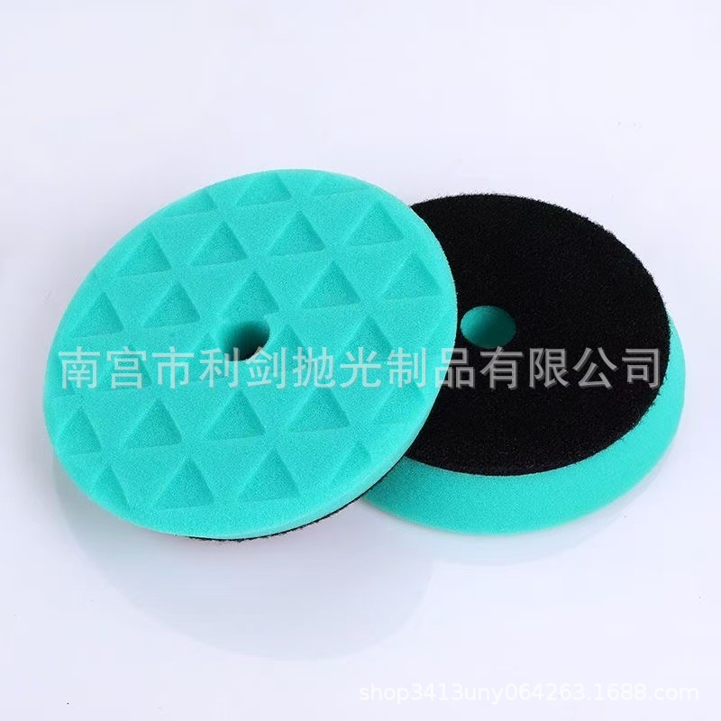 跨境货源钻石纹海绵抛光盘斜边三角纹汽车抛光打蜡划痕修复还原盘