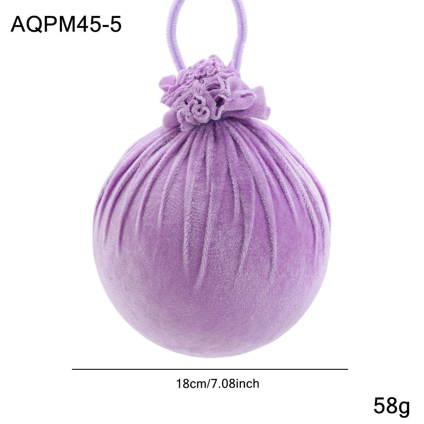 Nuevo producto de tela de flocado púrpura bola de Navidad árbol de Navidad decoración colgante bola colgante decoración
