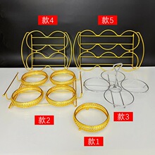 铁艺金属收纳架玻璃糖缸陶瓷果碟不锈钢碗架金色花边架玻璃配件