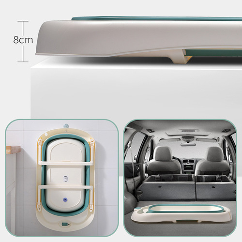 Leboni Baby Bath Tub for Infants and Children: Extra-Large, Plastic, with Built-in Temperature Gauge, Foldable, Made of Silicone