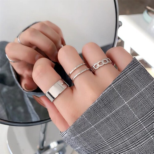 Women's Hip-Hop Style Korean Open Adjustable Finger Joint Ring with Cold and Unconventional Ins Ring