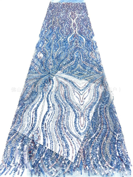 Fabricante nuevo estilo francés Europa y América tela bordada de perlas Gaoding cena de ropa de mujer falda tela comercio exterior transfronterizo al por mayor image 8