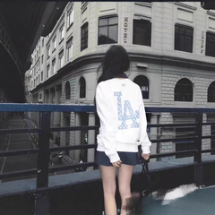 正确版.MLB韩国潮牌老花系列运动休闲大logo男女同款宽松圆领卫衣