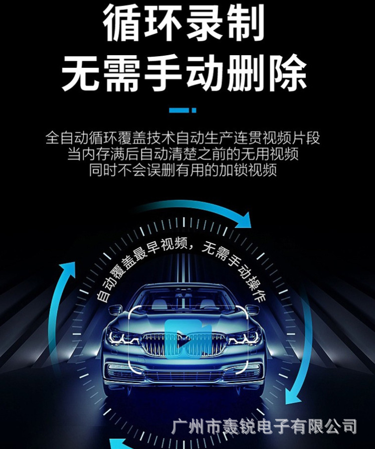 USB Driving Recorder Hd 1080P Driving Recorder Reversing Image Front and Rear Dual Recording Driving Recorder