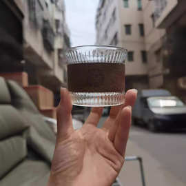 喝茶玻璃小茶杯家用功夫茶具套装透明水杯主人杯单杯女带把品茗杯