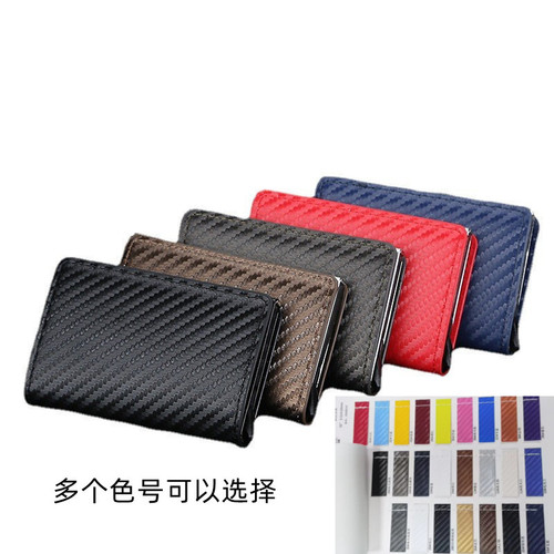 Carbon Fiber RFID Anti-Theft Automatic Flip Card Holder Ultra-Thin Credit Card Metal Card Case for Men Multi-Card Wallet