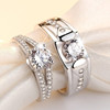 Fashionable silver adjustable wedding ring for beloved suitable for men and women, Korean style, wholesale