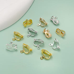 diy jewelry accessories earless ear clip with hanging triangle ear clip girl Anti-piercing earrings accessories material