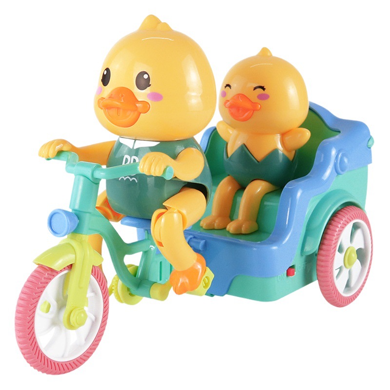Celebridad de Internet transfronterizo niños eléctrico pato amarillo triciclo mercado nocturno juguetes sonido y luz diversión modelado tiktok mismo puesto