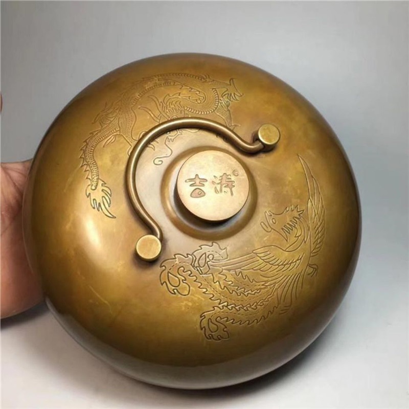 Brass Hot Water Bottle Outdoor Hand Warmer Artifact Copper Hot Water Bottle Hand Warmer Foot Warmer Copper Thermos Hot Water Bag