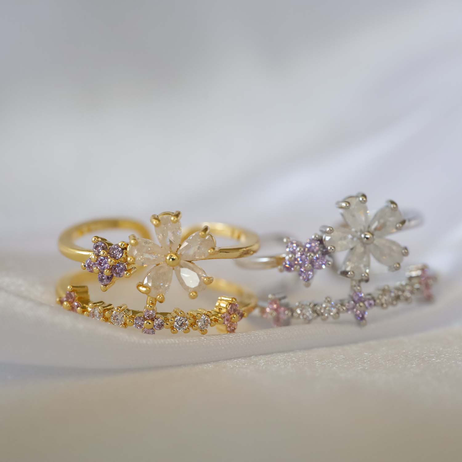 Vintage bloemenring voor dames - elegante florale sieraden_voghion.com