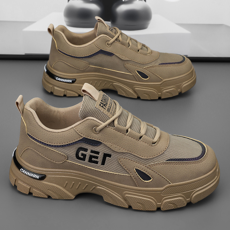 Autumn Men's Shoes New Breathable Work Shoes Men's Trendy Versatile Thick-Soled Sports Shoes Casual Sneakers Labor Protection Shoes for Men