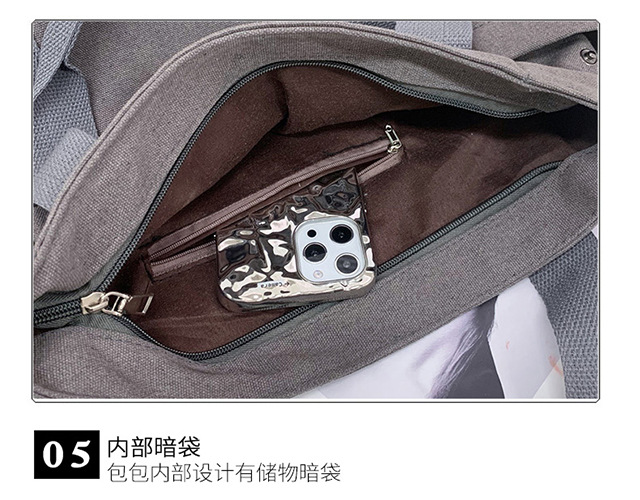 Artistic and simple canvas bag, mother's bag, middle-aged work handbag, cloth bag, large-capacity shoulder bag, women's single-shoulder bag undefined