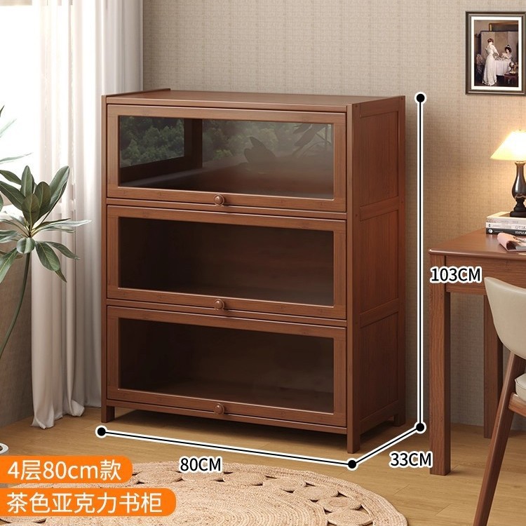 Estante de almacenamiento de estantería de piso a techo para el hogar con puerta Estante de exhibición simple moderno Estante a prueba de polvo contra la pared Estante de almacenamiento multicapa