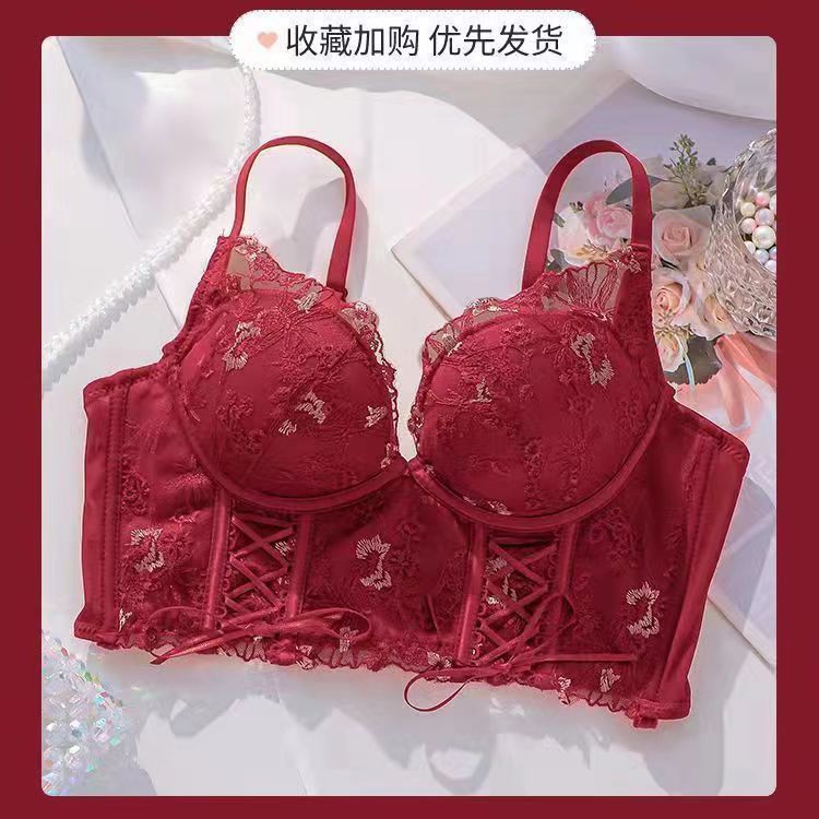 6787 # ropa interior pura para mujeres que se reúnan para evitar la caída de la parte superior del pecho de un pequeño pecho plano especial sin anillo de acero sujetador image 2