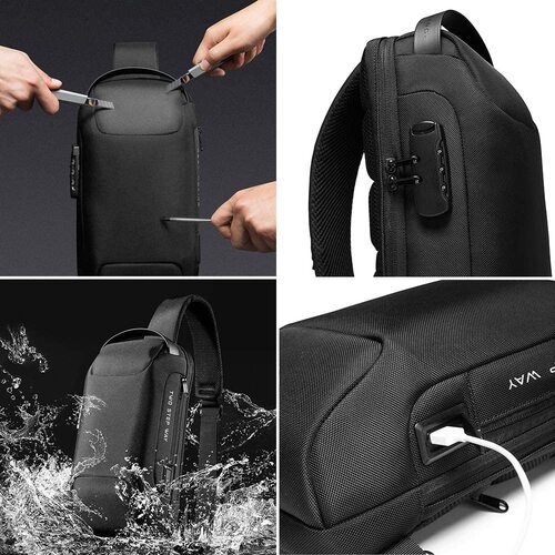 Code lock anti-theft men's bag men's chest bag casual sports small backpack shoulder crossbody bag motorcycle bag cycling bag