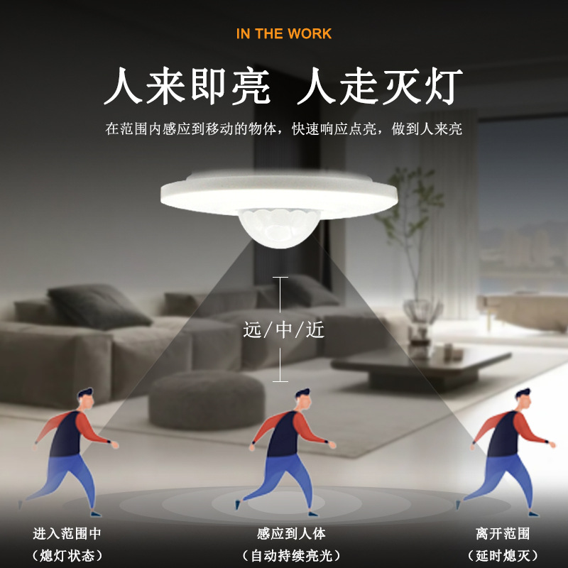 110V 220V  mini款人体感应开关500W大功率LED灯具嵌入式人体感应