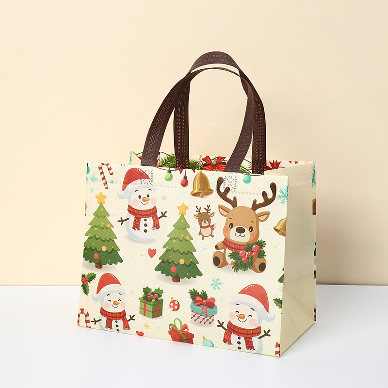 在庫ありクリスマスギフトバッグラミネート不織布ファッションポータブルショッピングバッグクリエイティブクリスマスギフトバッグ|undefined
