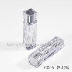 熱売水波紋唇釉薬空管透明角形化粧品化粧品化粧品包装材源メーカー氷金のサンプル