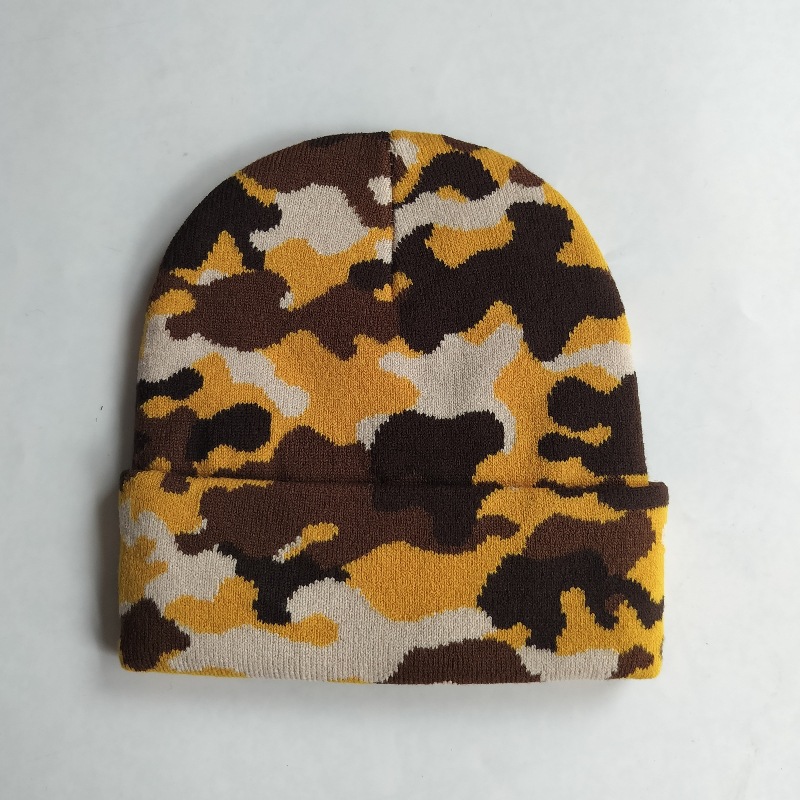 Gorro de Punto Jacquard de Acrílico Térmico, Cortavientos y Plegable para Exteriores e Invierno