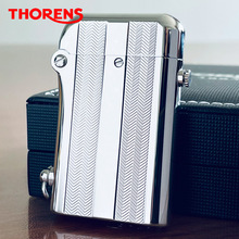 品牌源自瑞士THORENS托伦斯双钩煤油打火机个性创意黄铜精雕砂轮