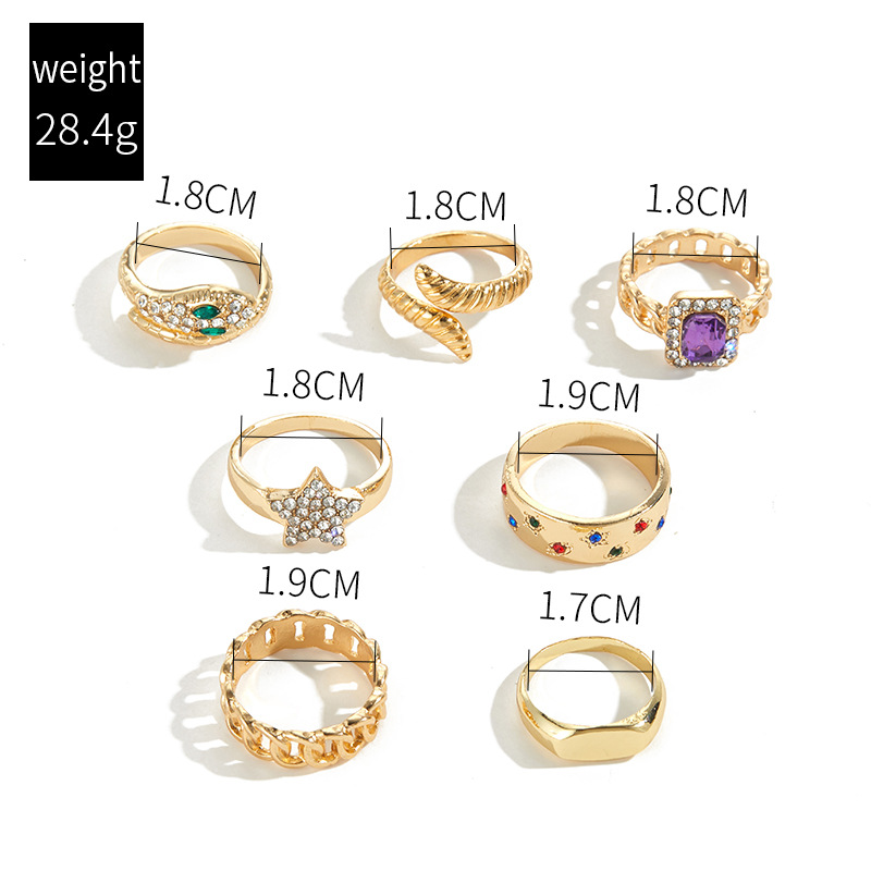 Fashion Square Star Snake Metal Plating Women's Rings display picture 2