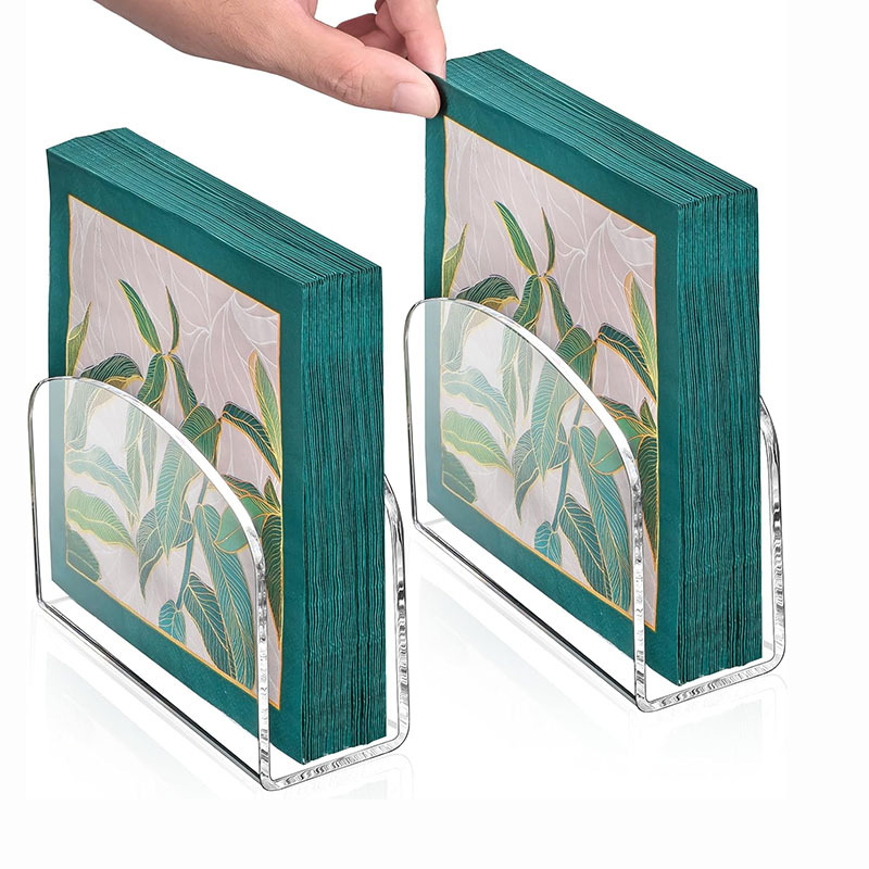 跨境批发透明亚克力桌面纸巾收纳架鸡尾酒餐巾架厨房纸巾收纳架