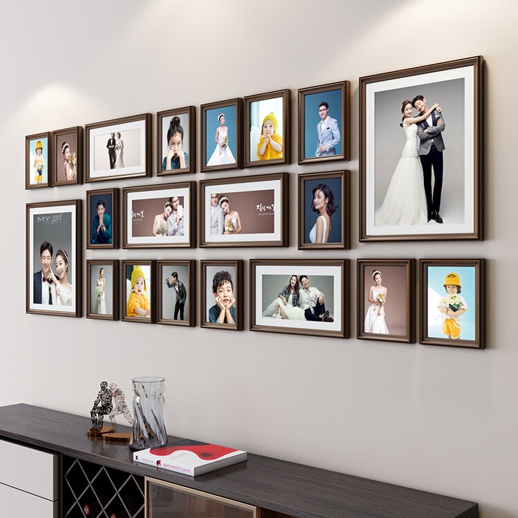 Photo Wall Decoration Photo Frame Combination Wall Hanging Punch-Free Photo Wall Company Creative Living Room Wall Photo Album Wall