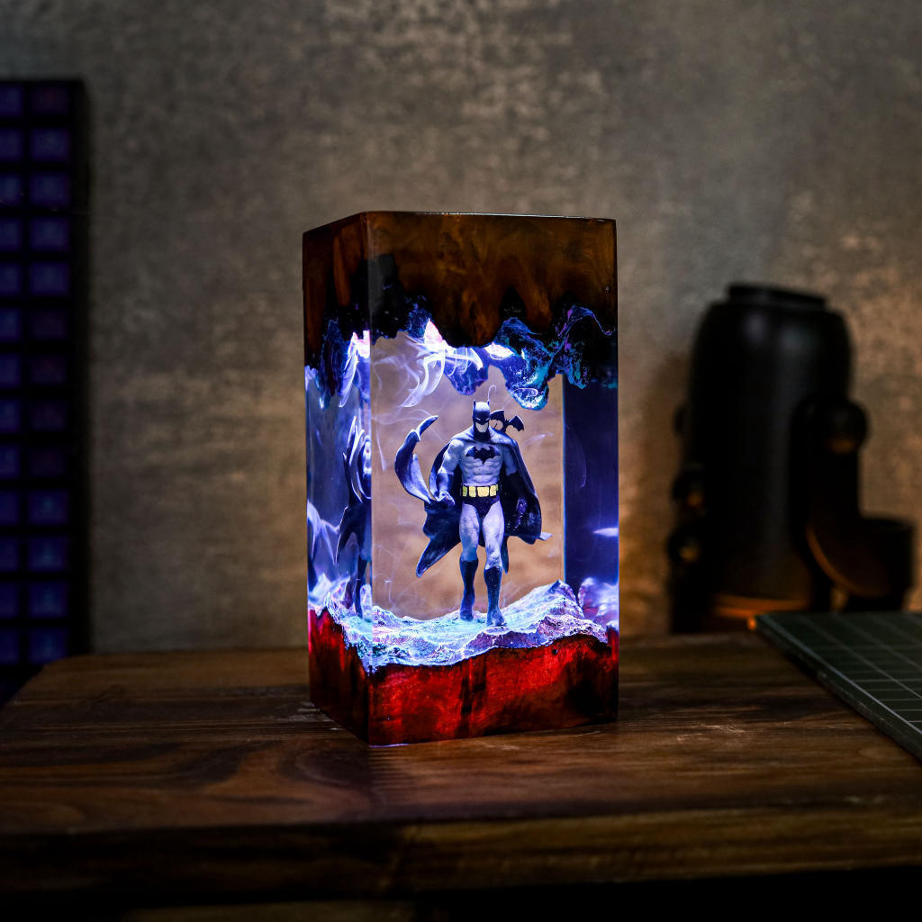 Batman epoxi luces nocturnas hechas a mano regalos únicos del Día del Padre