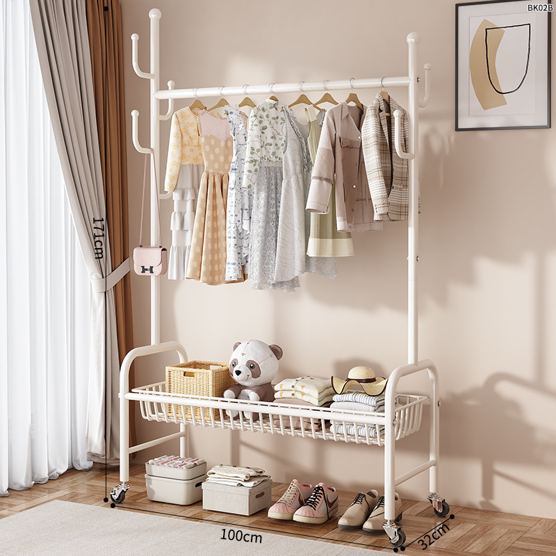 Percha de secado piso dormitorio balcón doméstico colgar ropa percha de sombrero plegable simple interior móvil barra de secado de ropa