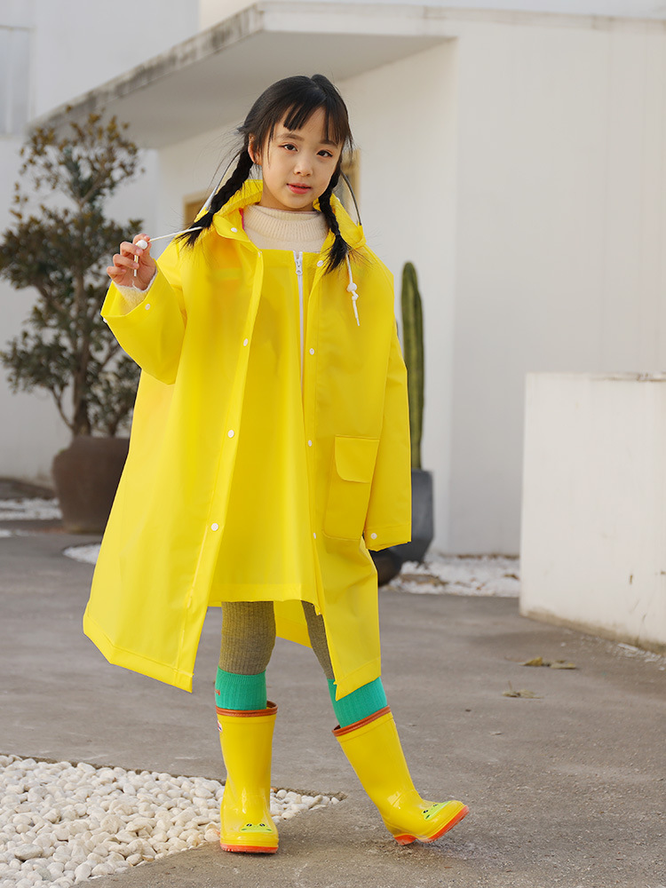 雨衣儿童小学生幼儿园防水加厚雨披带书包位雨披男童女童EVA雨衣|ru
