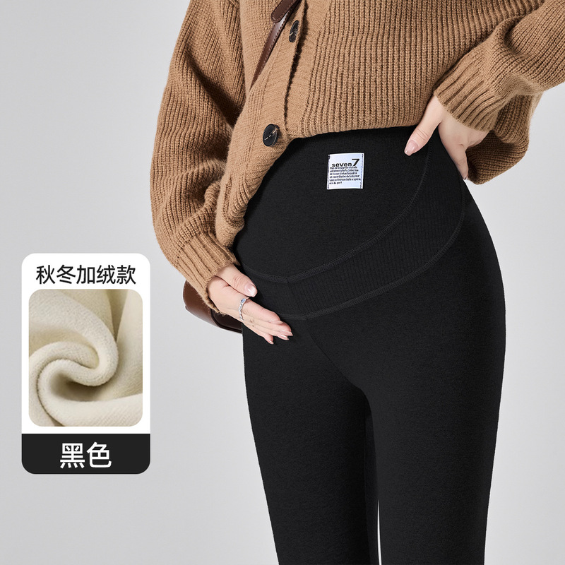 婧麒孕妇打底裤子秋冬外穿纯棉2025新款孕期不勒肚子加绒孕妇装|undefined