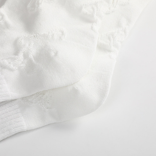 Spring and summer embroidery three-dimensional 3D butterfly mid-calf socks jk lolita white socks fairy pile socks wholesale