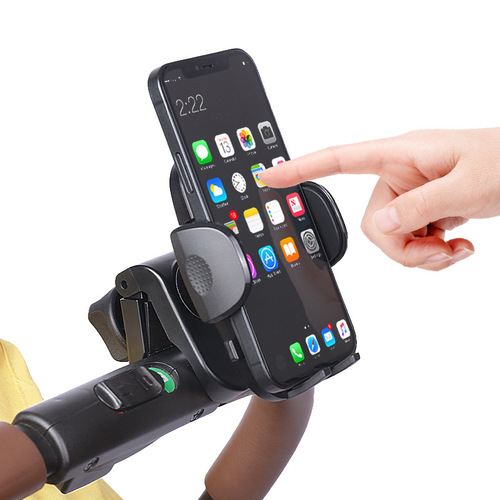 新款锁紧婴儿车手机支架 360度旋转童车自行车手机懒人夹工厂直供